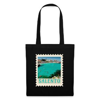 Salento Turquoise Beach Retro Poster - Tote Bag - black - Front