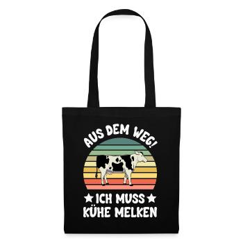 Kuh Kühe - Stoffbeutel - Schwarz - Vorne