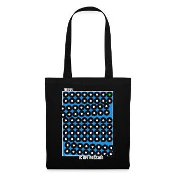 Vinyl is my Passion white blue - Tote Bag - black - Front