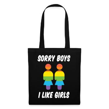 Désolé les garçons, j’aime les filles - Sac en tissu - noir - Devant