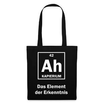 Chemie Element der Erkenntniss Ah Aha Chemiker Fun - Stoffbeutel - Schwarz - Vorne