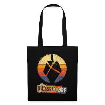 Dusseldorf Germany City Skyline Vintage Retro - Tote Bag - black - Front
