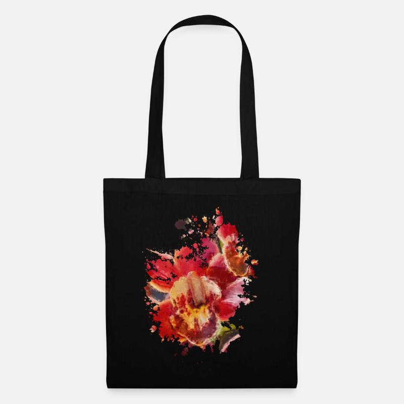Blume - Stoffbeutel - Schwarz
