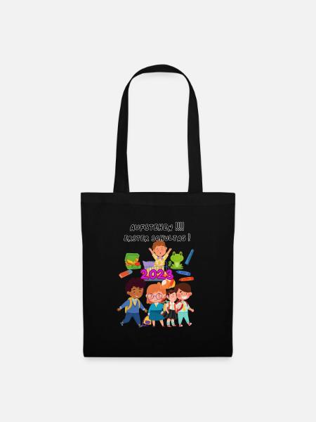 Schulanfang 2023 T-Shirt Uni - Stoffbeutel - Schwarz