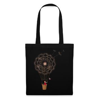 fantasievoller Pusteblumen Ballon - Stoffbeutel - Schwarz - Vorne