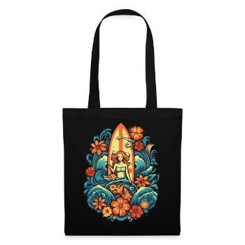 Surf Vibes: Vintage Retro Surfing Illustration - Tote Bag - black - Front