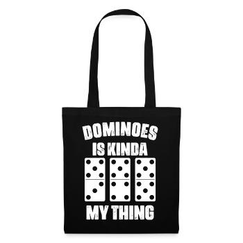Domino Spiel Design - Stoffbeutel - Schwarz - Vorne