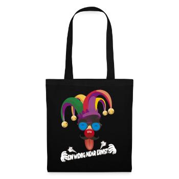 Bunter Jester mit Gläsern - Stoffbeutel - Schwarz - Vorne