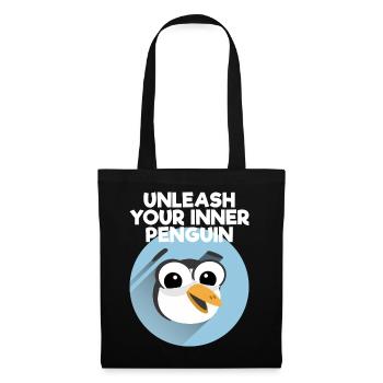 Unleash Your Inner Penguin - Pinguin lustig - Stoffbeutel - Schwarz - Vorne