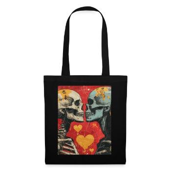French Kiss - Skull, Skelett, Totenkopf - Stoffbeutel - Schwarz - Vorne
