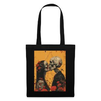 French Kiss - Skull, Skelett, Totenkopf - Stoffbeutel - Schwarz - Vorne