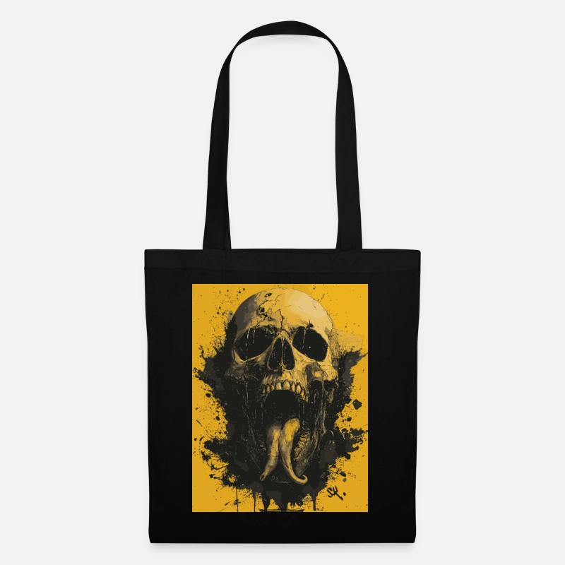 Dark Skull -Totenkopf, Horrormotiv - Stoffbeutel - Schwarz