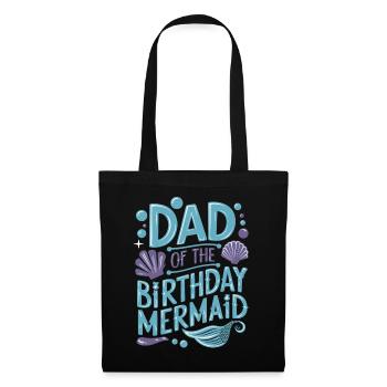 Papa de l’anniversaire de la famille de sirène Matching Party - Sac en tissu - noir - Devant