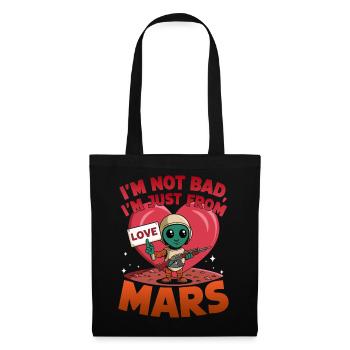 Martian Love Alien Cartoon Design - Tote Bag - black - Front