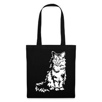Norwegische Waldkatze "Black Edition" - Stoffbeutel - Schwarz - Vorne