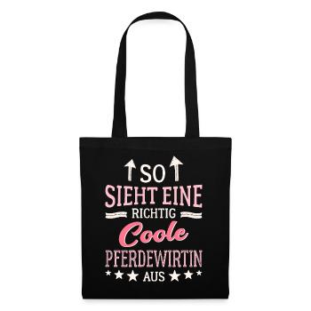 So sieht eine richtig coole Pferdewirtin aus Pferd - Stoffbeutel - Schwarz - Vorne