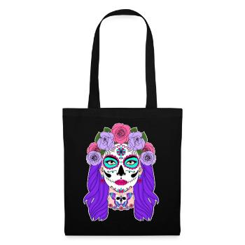 Sugar Girl, Pink Roses - Stoffbeutel - Schwarz - Vorne