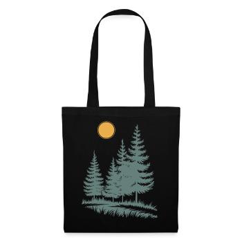 Sunlit Pine Silhouette - Tote Bag - black - Front