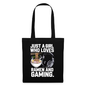 Ramen & Gaming – Parfait pour les Gamer Girls - Sac en tissu - noir - Devant