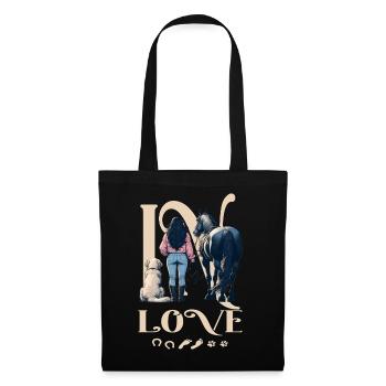 Les chevaux aiment - Sac en tissu - noir - Devant