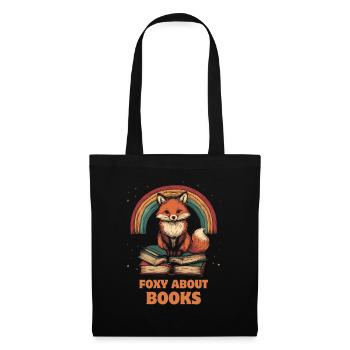 Fox with books funny saying - Tote Bag - black - Front