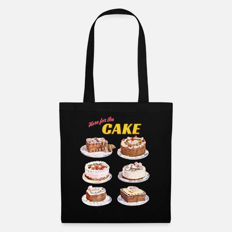 Kuchenkollektion mit Retro-Vibes - Stoffbeutel - Schwarz