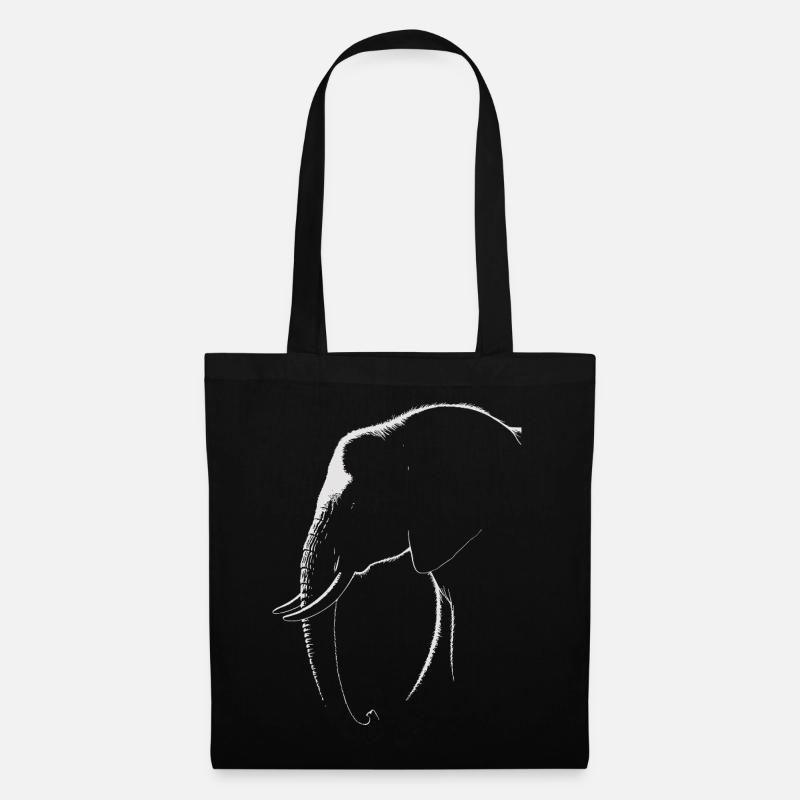 Elephant Silhouette – Elegance in Black and White - Tote Bag - black