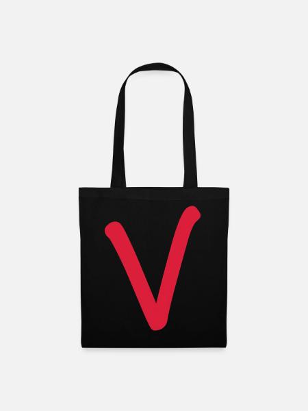 V - einfach nur V - Stoffbeutel - Schwarz