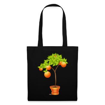 Small orange tree in flower pot - Tote Bag - black - Front