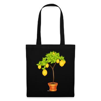 Mediterranean lemon tree motif in pot - Tote Bag - black - Front