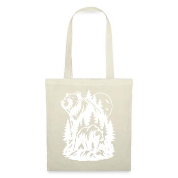 Majestueuse silhouette d’ours de forêt et de lion - Sac en tissu - nature - Devant