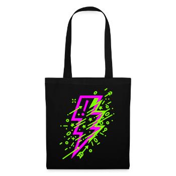 Éclair cosmique vibrant en néon - Sac en tissu - noir - Devant