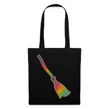 Magic Broom | Witches' Broom | Rainbow Broom Glitter - Tote Bag - black - Front
