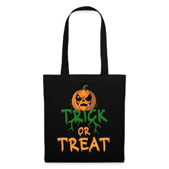 Halloween Trick or Treat Citrouille Dire Horreur - Sac en tissu - noir - Devant