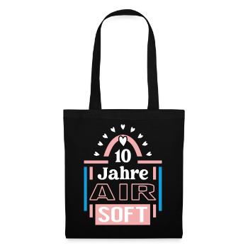 Airsoft Anniversaire 10 ans Entraîneur Joueur - Sac en tissu - noir - Devant