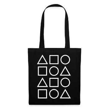 Grille de glyphes géométriques - Sac en tissu - noir - Devant