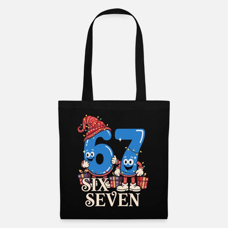 Sechs Sieben 6 7 Aura Points Kids Gaming Niedlich  - Stoffbeutel - Schwarz