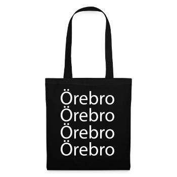 Örebro Typography in Repeated Lines - Tote Bag - black - Front
