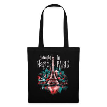 Paris Eiffel Tower France City Skyline Night - Tote Bag - black - Front