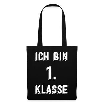 Ich bin 1. Klasse – Retro Schrift - Stoffbeutel - Schwarz - Vorne