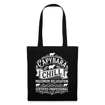 Ornement de chill capybara - Sac en tissu - noir - Devant