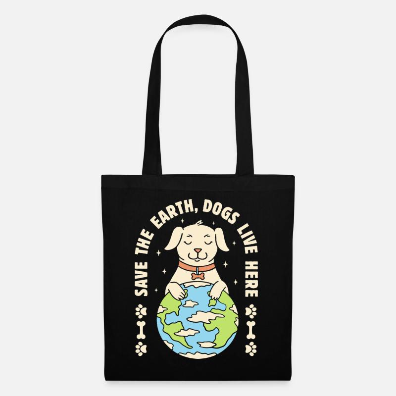 Save The Earth Dogs leben hier - Stoffbeutel - Schwarz