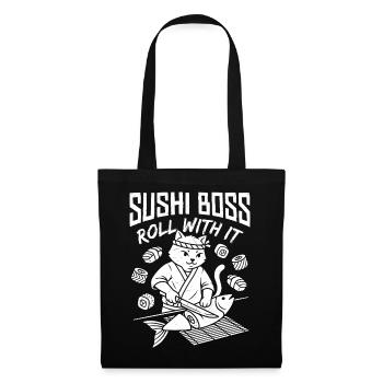 Sushi Cat – Roll With It Cat - Tote Bag - black - Front