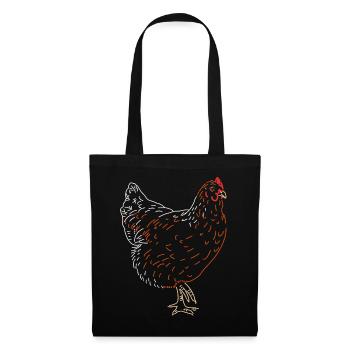 Coq ou poule - Sac en tissu - noir - Devant