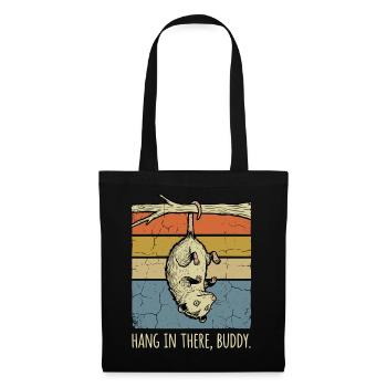 Funny Opossum Hang In There Buddy Retro Sunset - Tote Bag - black - Front