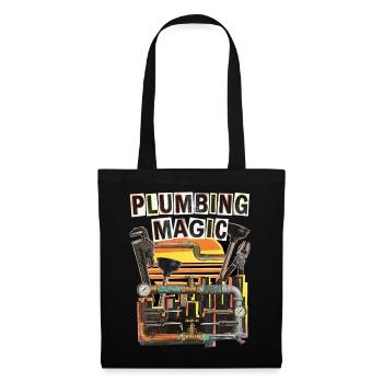 Plombier Rétro Vintage - Sac en tissu - noir - Devant