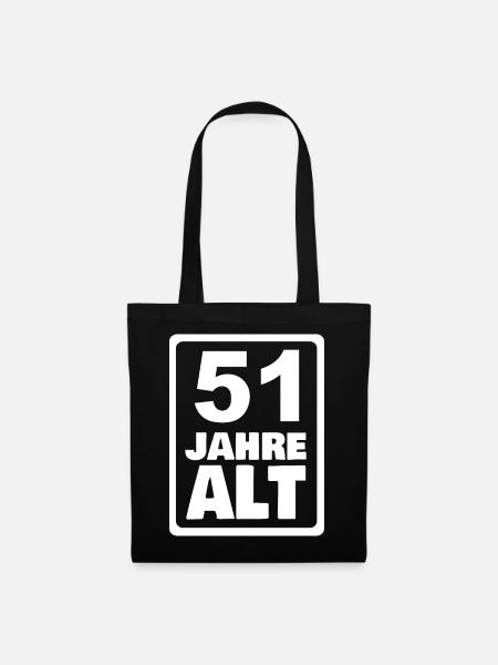 Alter 51 - Stoffbeutel - Schwarz