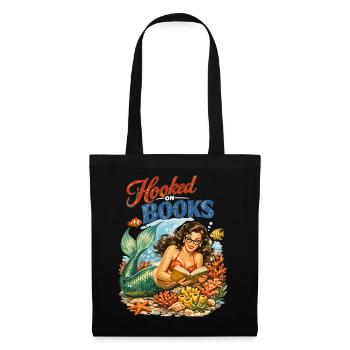 Sirène rétro : Accro aux livres Design de pin-up - Sac en tissu - noir - Devant