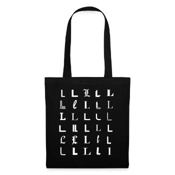 Glyphes L : portraits de polices variées - Sac en tissu - noir - Devant