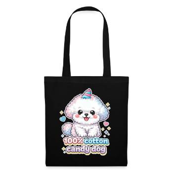 Cotton Candy Dog - cute Bichon Frisé dog Design - Stoffbeutel - Schwarz - Vorne
